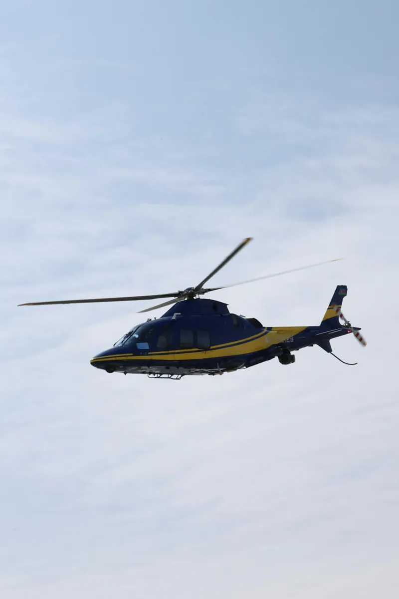 Helicopter arrivals at Hotel Melody